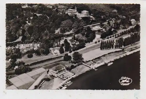 4300 ESSEN - BALDENEY, Bootshaus Baldeney und Villa Hügel, Luftaufnahme 50er Jahre
