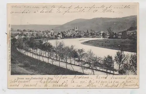 5227 WINDECK - DATTENFELD, Blick über die Sieg, 1904, sauberer Rundstempel, Verlag Dietzgen - Siegburg