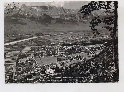 FL 9490 VADUZ, Blick auf Vaduz und Schaan, Verlag Thöny