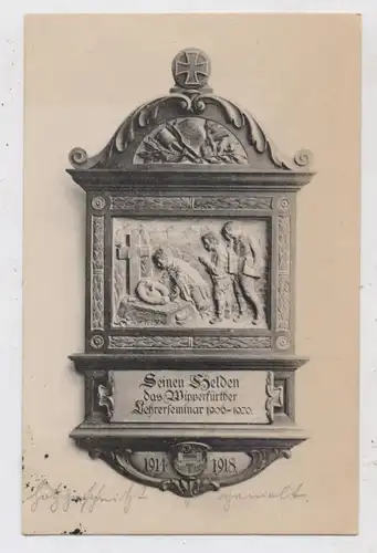 5272 WIPPERFÜRTH, Denkmal für die Gefallenen des Wipperfürthers Lehrerseminar, 1921