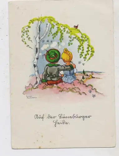 KINDER - "Auf der Lüneburger Heide", Künstler - Karte Liesel Lauterkorn