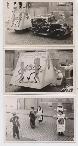 6555 SPRENDLINGEN, 3 Photo - AK, Samen Wunderlich Umzugsteilnehmer 50er Jahre, Oldtimer