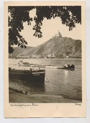 BINNENSCHIFFE - RHEIN, Frachtschiff MS "CHRISTIAN" vor Braubach, 1956