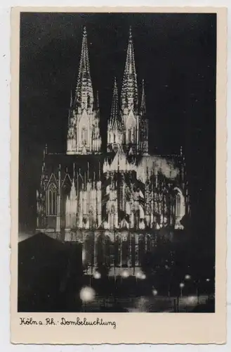 5000 KÖLN, KÖLNER DOM bei Nacht, Dombeleuchtung Ostseite