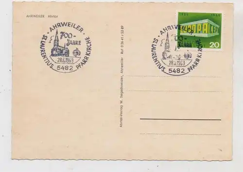 5483 BAD NEUENAHR - AHRWEILER, Ahrtor Ahrweiler, Sonderstempel 700 Jahre St. Laurentius Pfarrkirche 1969