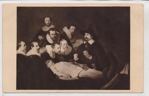 MEDIZIN - OBDUKTION / ANATOMIE, Künstler-Karte Rembrandt, Poststempel Danzig - OLIVA, 1912