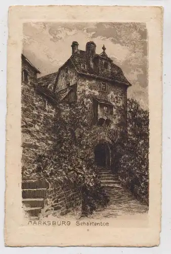 5423 BRAUBACH, Marksburg, Kupferstich - Karte, Verlag Jander - Berlin, 1927