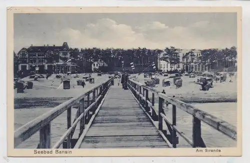 0-2255 HERINGSDORF - BANSIN, Seesteg, Strand, 1930