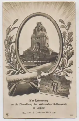 0-7000 LEIPZIG, 1913, Zur Erinnerung an die Einweihung des Völkerschlacht-Denkmals, 18.10.1913