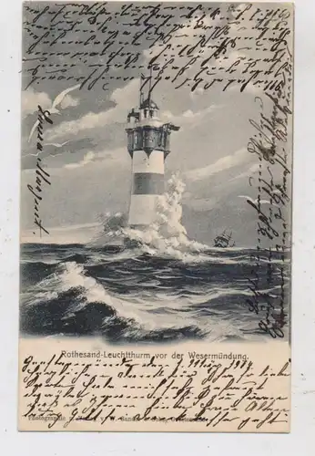 LEUCHTTÜRME / Lighthouse / Vuurtoren / Phare / Fyr - Rotesand - Leuchtturm vor der Wesermündung, 1904