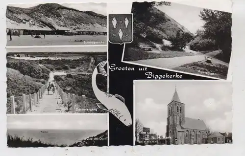 ZEELAND - VEERE - BIGGEKERKE, Kerke, Rijwilpad, Strand ,Zee..., 1964