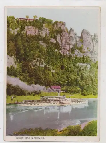 BINNENSCHIFFE - ELBE, Elbdampfer an der Bastei, 1952