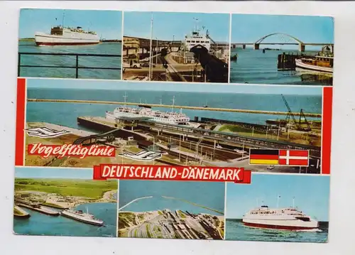 SCHIFFE - FÄHRE / Ferry, Vogelflugline Dänemark - Deutschland