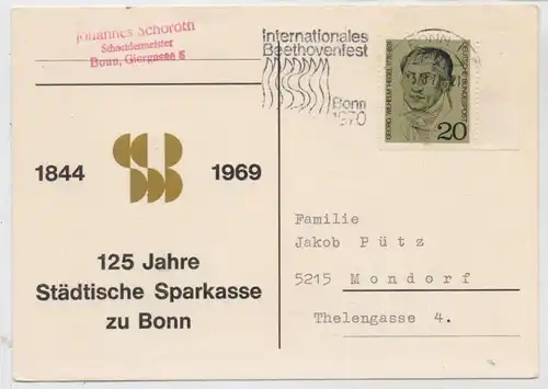 5300 BONN, 125 Jahre Städtische Sparkasse Bonn, 1969