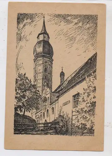 8138 ANDECHS, Klosterkirche, Künstler-AK Gerhard Schiffner
