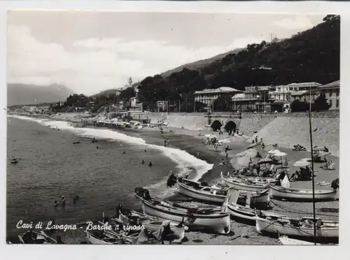 I 16033 GENOVA - LAVAGNA, Cavi di Lavagna, Barche a riposo, 1962