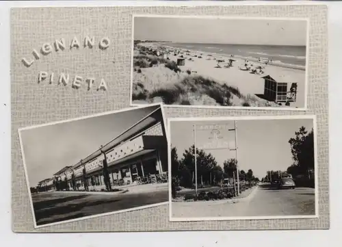 I 33084 LIGNANO SABBIADORO - PINETA, Corso (Dancing CINZANO), Spiaggia, Negezi, 1956