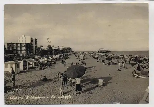 I 33084 LIGNANO SABBIADORO, La spiaggia, 1962, ESPRESSO / EXPRESS