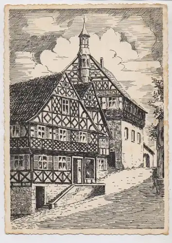 8622 BURGKUNSTADT, Rathaus, Künstler-Karte