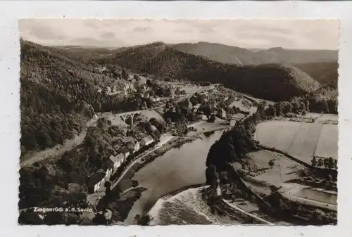 0-6557 ZIEGENRÜCK, Blick über die Saale, 1963