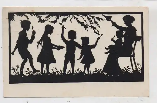 KINDER - "Gute Mahlzeit" Schattenbild Lotte Heffter, 1918