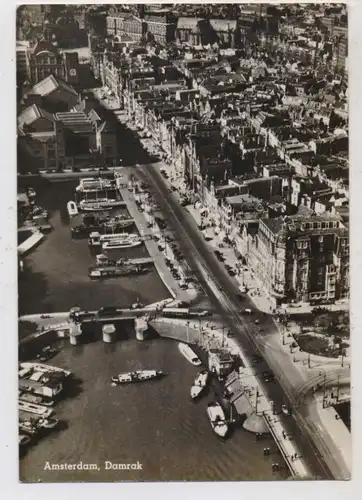 NOORD-HOLLAND - AMSTERDAM, Damrak, Luchtopname