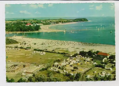 2400 LÜBECK - TRAVEMÜNDE - PRIWALL, Luftaufnahme, campingplatz, Strand, 1961