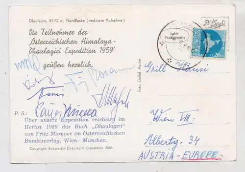 BERGSTEIGEN - 1959, Österreichische Himalaya - Dhaulagiri Expedition, Unterschriften der Teilnehmer