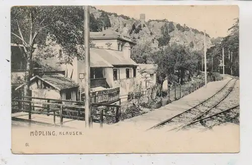 A 2340 MÖDLING - KLAUSEN,  "Zur Französin" an der Eisenbahnlinie, 1912