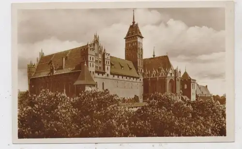 WESTPREUSSEN - MARIENBURG / MALBORK, Hochschloß, Südost-Ansicht, 1931, Poststempel STUHM