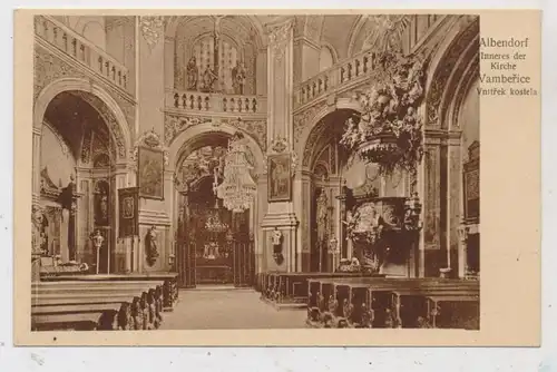 NIEDER - SCHLESIEN - ALBENDORF / WAMBIERZYCE (Glatz), innennasicht Kirche, Verlag Wachsmann