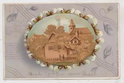 OSTERN - FRÖHLICHE OSTERN, Reliefkarte, 1902