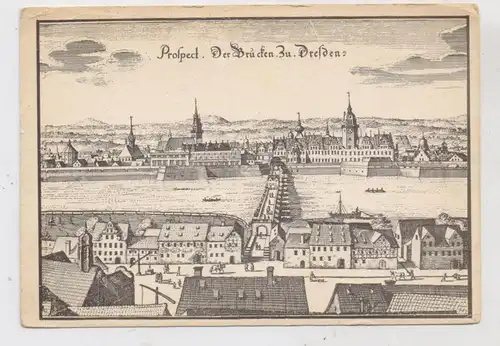 0-8000 DRESDEN, Historische Ansicht um 1650 nach Merian