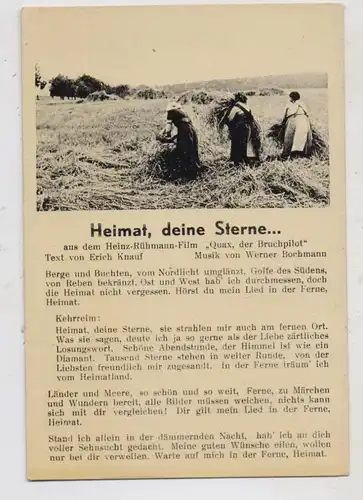 MUSIK - LIEDER, "Heimat, deine Sterne...", aus Quax der Bruchpilot