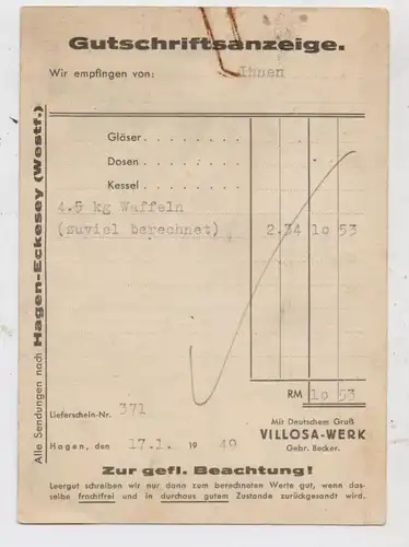 5800 HAGEN, VILOSA Firmen - Postkarte, Mit Deutschem Gruß ???? 1949