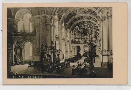 NIEDER - SCHLESIEN - GRÜSSAU / KRZESZOW, Inneres der Abteikirche mit Orgelbühne