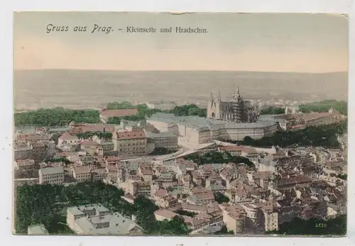 CZ 10000 PRAHA / PRAG, Kleinseite und Hradschin, handcoloriert, ca. 1905