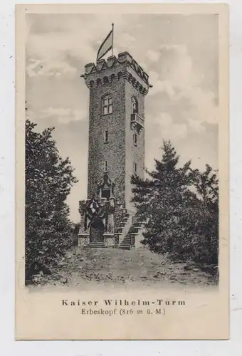 5509 THALFANG - DEUSELBACH, Kaiser - Wilhelm - Turm auf dem Erbeskopf, Bahnpost Bingerbrück - Hermeskeil, 1927