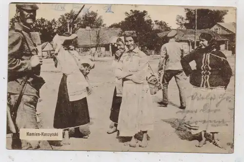 UKRAINE - KAMIN KASCHYRSKYI, 1. Weltkrieg, Deutsche Soldaten und Dorfbevölkerung, deutsche Feldpost