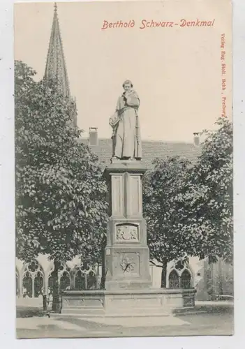 7800 FREIBURG, Berthold - Schwarz - Denkmal, ca. 1905, Verlag Eug. Stoll