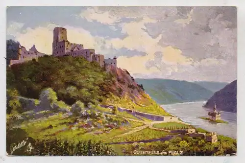 5425 KAUB, Burg Gutenfels, Künstler - Karte, TUCK - Oilette