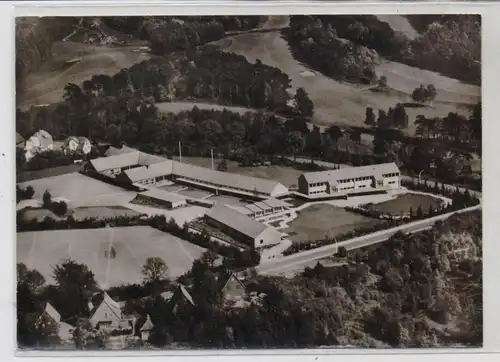 2000 HAMBURG - RISSEN, Volks- und Mittelschule, Luftaufnahme, 1961, kl. Druckstelle