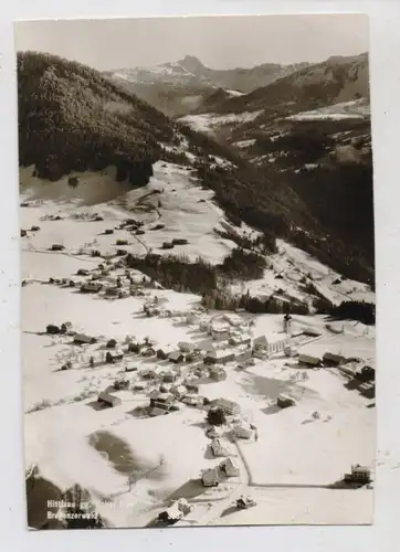 A 6952 HITTISAU, Blick auf den Ort im Schnee, Photo Branz