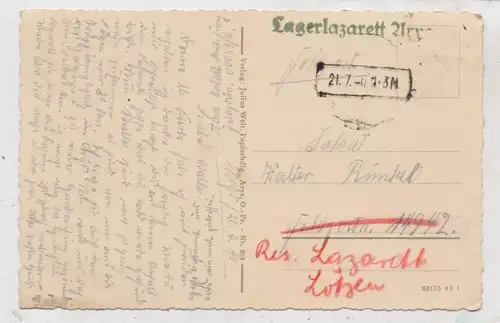 OSTPREUSSEN - ARYS / ORZYSZ, Aryssee mit Verlobungsinsel, 1940, deutsche Feldpost Lagerlazarett