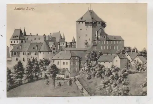 5650 SOLINGEN - BURG, Schloß Burg, Werbe-Karte Sandringham Meubelwas