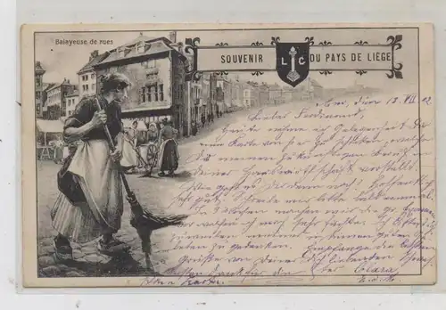 BERUFE - STRASSENREINIGERIN, Belgien 1902