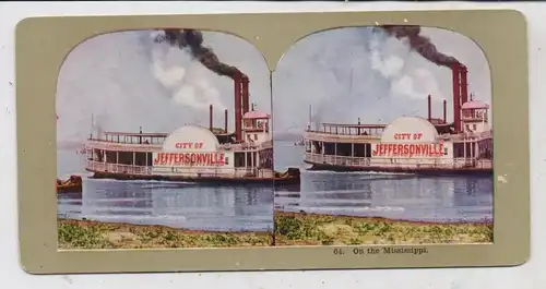 BINNENSCHIFFE - MISSISSIPPI, "City of Jeffersonville" Stereo-Photo color