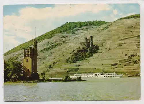 BINNENSCHIFFE - RHEIN, KÖLN - DÜSSELDORFER "DEUTSCHLAND" vor Bingen, mit Bordstempeln, 1964