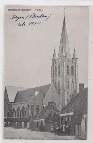 B 8020 OOSTKAMP - RUDDERVOORDE, Kerk, Juli 1917
