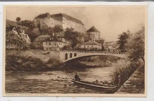 7400 TÜBINGEN, Alleenbrücke und Schloß, Künstler-Karte Charles Flower, TUCK - Oilette, 1908